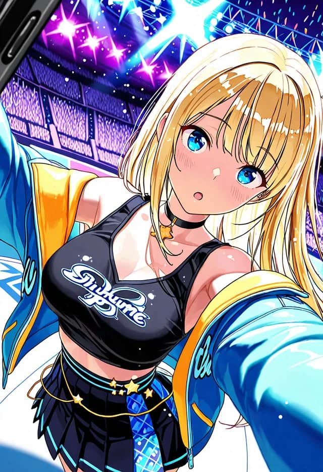 Stage-lit anime character illustration