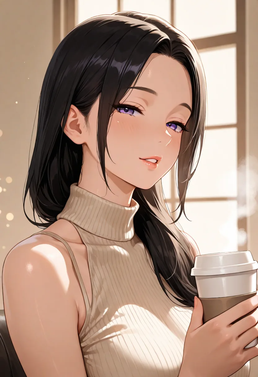Anime character portrait in a cafe setting from the anime engine family