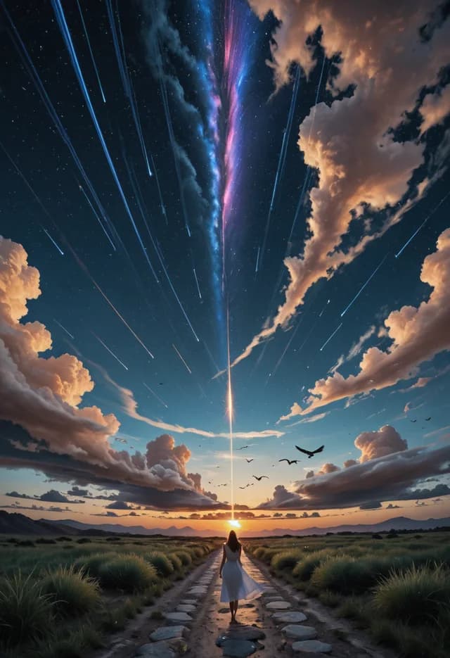 Realistic figure at sunset with natural proportion