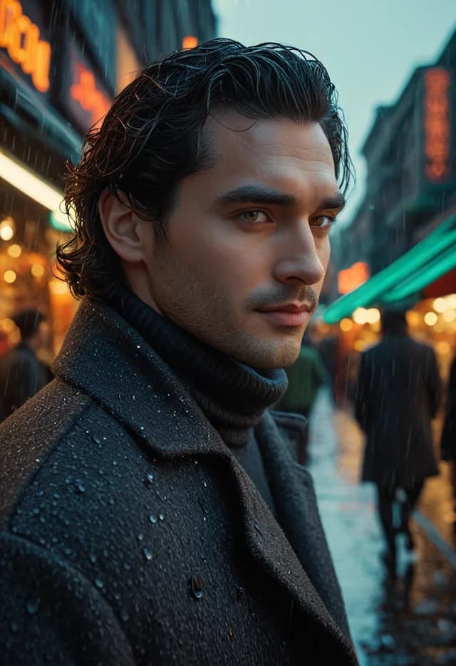 Cinematic male portrait with directional light
