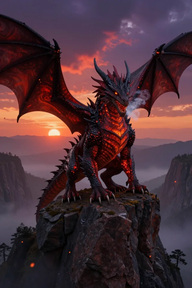 Fantasy dragon scene generated with the Versatile I model