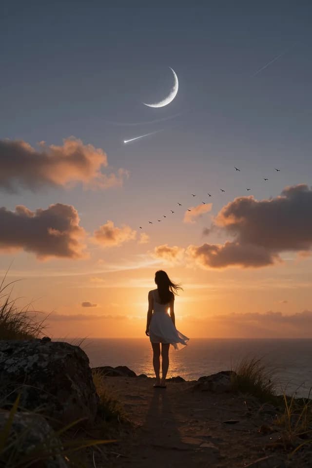 The same sunset concept rendered by Z-Image Turbo from a prose prompt