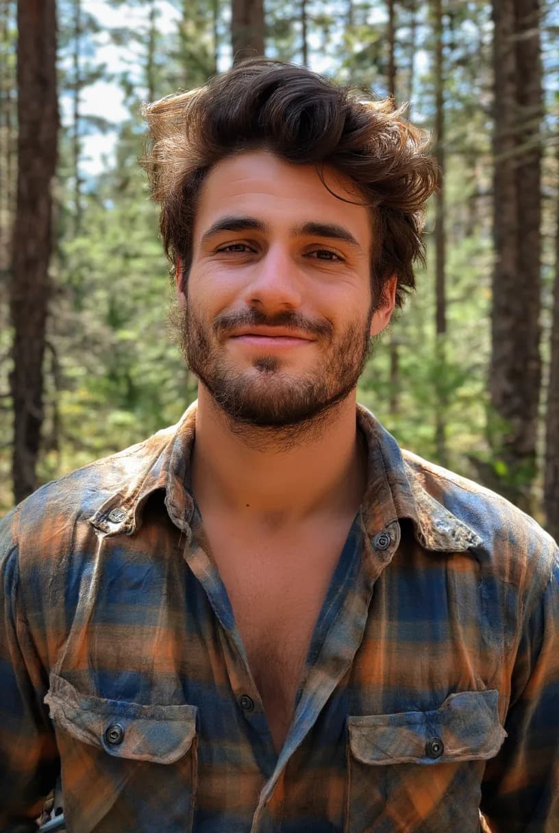 Bearded male portrait with soft lighting